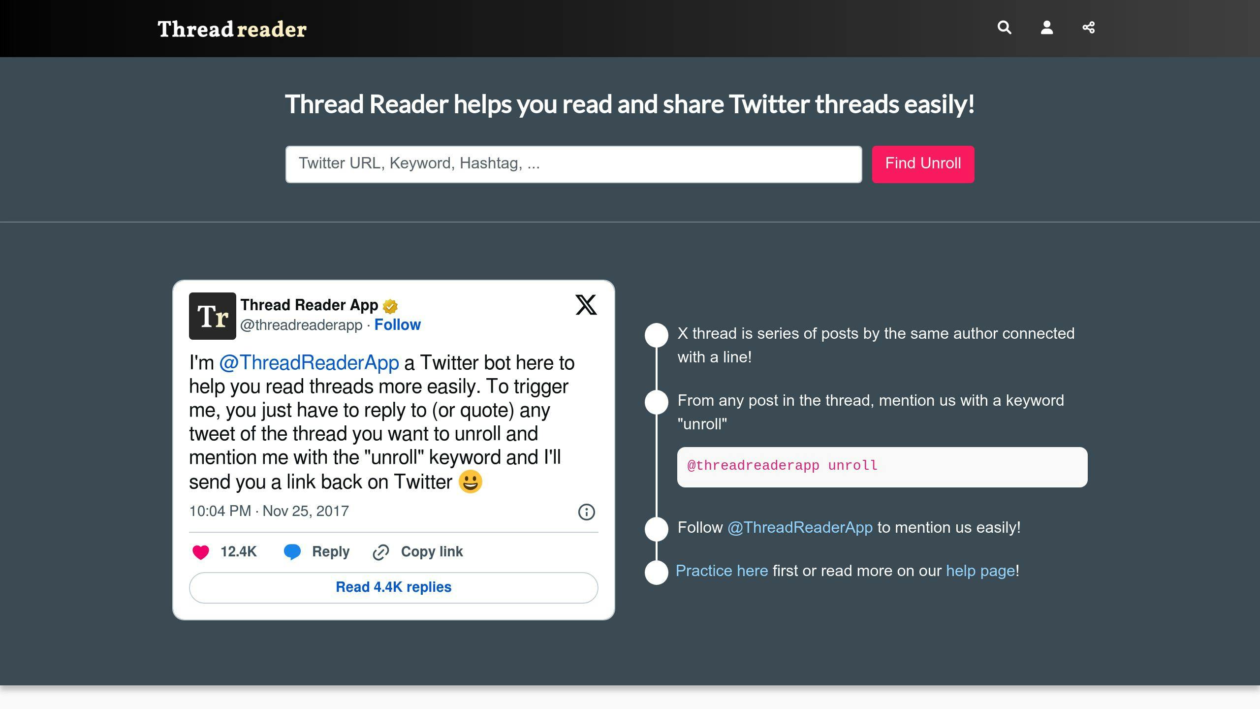 Thread Reader App